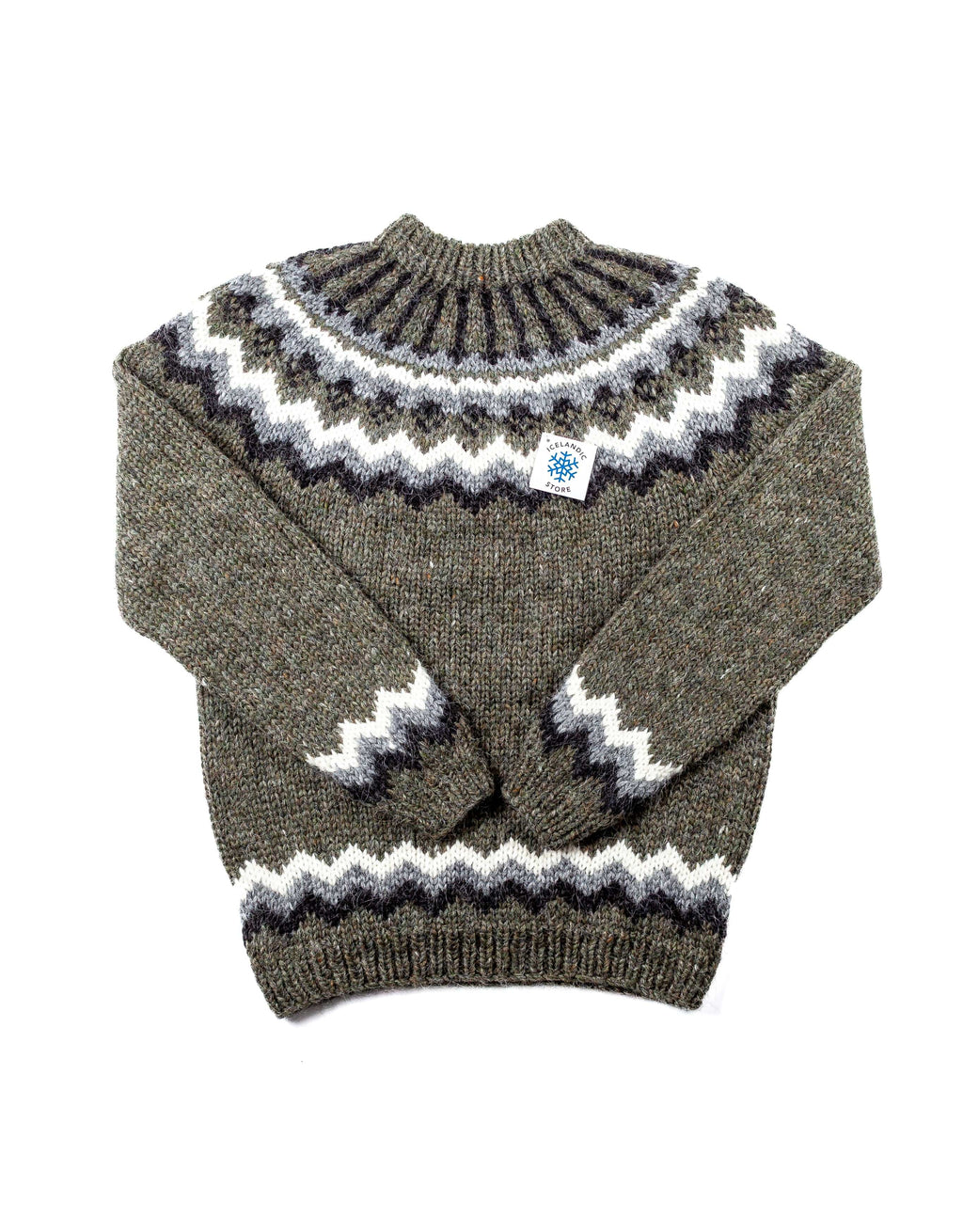 Valur  - Frost Grass Green Icelandic Wool Sweater