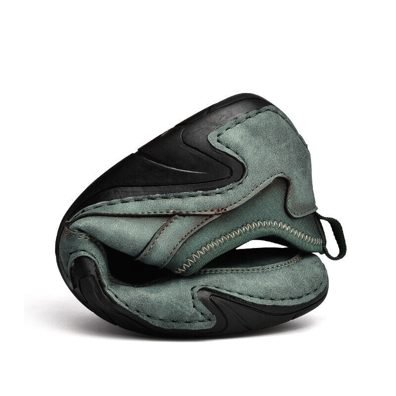 Men Lightweight Comfy Leather Driving Shoes Non-Slip Casual Shoes Breathable Loafers