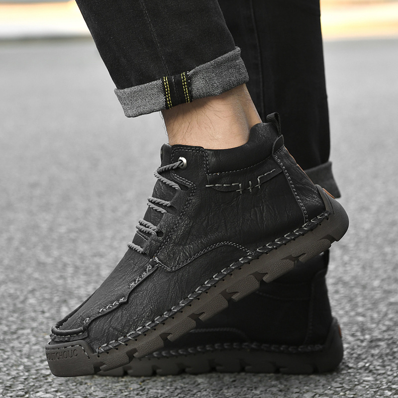 (🔥CLEARANCE SALE - 70% OFF)Men's Hand-Sewn Wear-Resistant Waterproof Cowhide Shoes