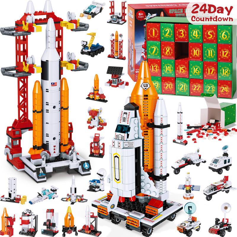 Advent Calendar 2025, 24 Days STEM Surprise puzzle blocks 12-in-1 Christmas Gift Box