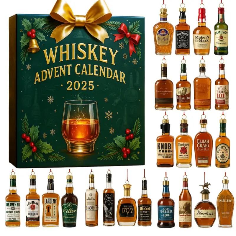 2025 Edition Christmas Countdown Gift Box- 24-Day Acrylic Mini Bottle Display Set