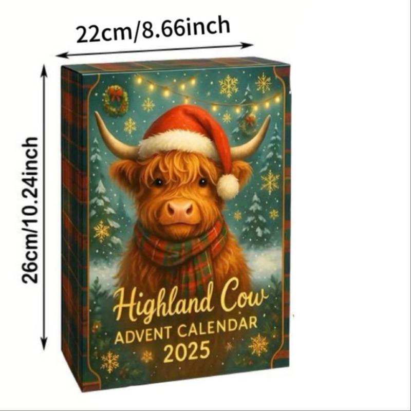 3D Graphic Design, 2025 24 Days of Christmas Countdown Calendar with 24 Collectible Mini Cows