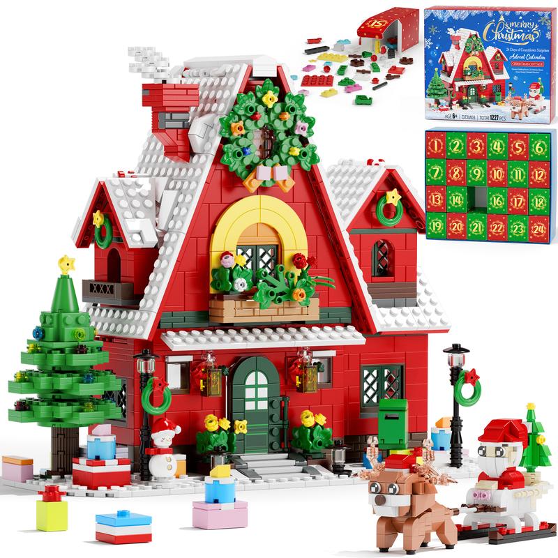 Advent Calendar 2025, 24 Days STEM Surprise puzzle blocks 12-in-1 Christmas Gift Box
