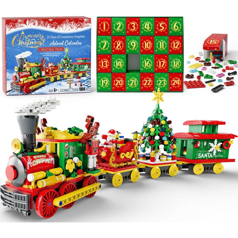 Advent Calendar 2025, 24 Days STEM Surprise puzzle blocks 12-in-1 Christmas Gift Box