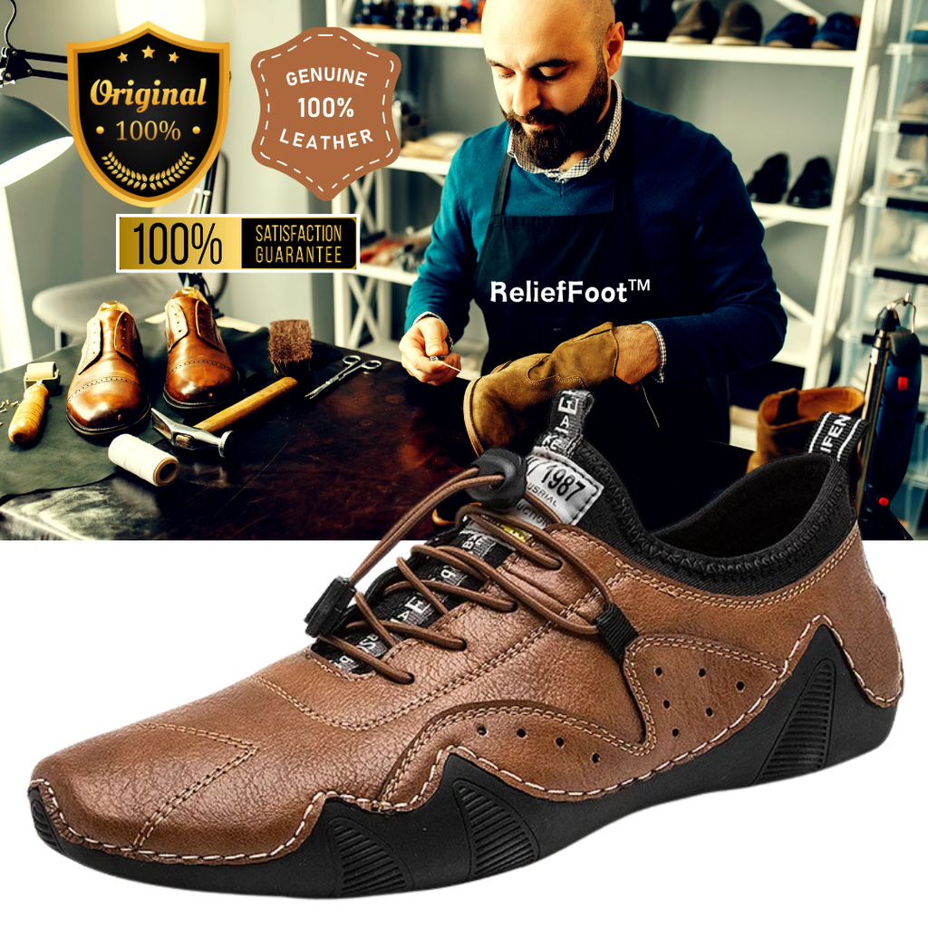 ReliefFootTM ⏰Promotion - 70% OFF🔥 Men's Handmade Orthopedic Breathable Lace-up Leather Shoes