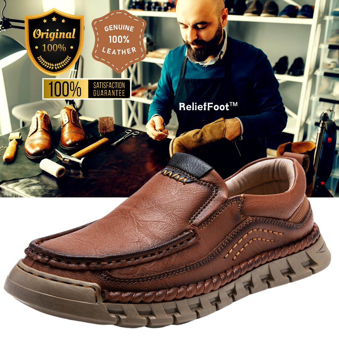 ⏰Promotion 70% OFF - LarucoartoTM Men's Orthopedic Comfortable Genuine Leather Slip On Walking Shoes