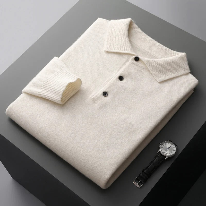 Glorivia™ | Cashmere Polo Business Sweater