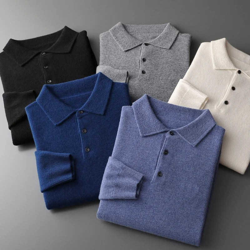 Glorivia™ | Cashmere Polo Business Sweater
