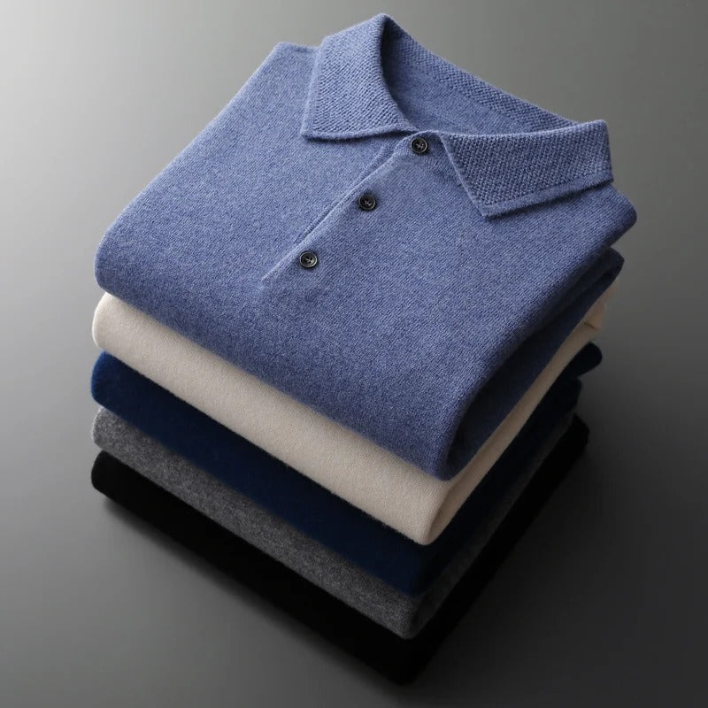 Glorivia™ | Cashmere Polo Business Sweater