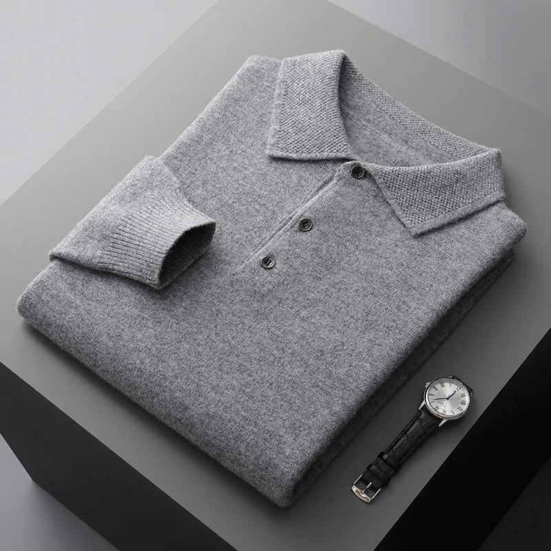 Glorivia™ | Cashmere Polo Business Sweater